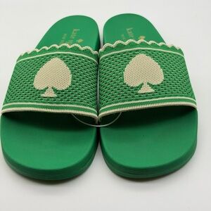 NWT Kate Spade La Jolla Big Logo Green Sandals 9B